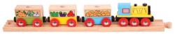 Bigjigs Toys Tren Bigjigs Rail Freight cu legume + 3 șine (DDBJT180)