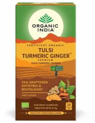 Organic India Ceai Tulsi Adaptogen Turmeric si Ghimbir, 25 plicuri