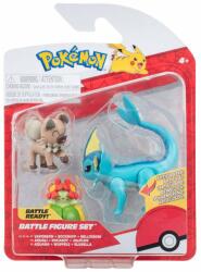 Pokémon Set 3 figurine de actiune, Pokemon, Vaporeon, Rockruff, Bellossom