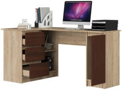 AKORD Sarok íróasztal - Akord Furniture - 155 cm - sonoma tölgy / wenge (bal)