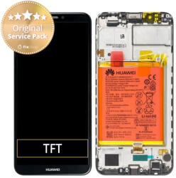 Huawei Y7 Prime (2018) - Ecran LCD + Sticlă Tactilă + Ramă + Baterie (Black) - 02351USA Genuine Service Pack, Black