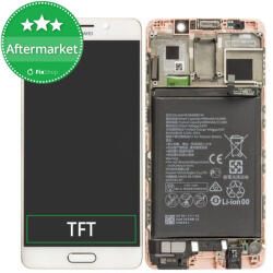 Huawei Mate 9 Pro - Ecran LCD + Sticlă Tactilă + Ramă + Baterie (White) TFT, Alb
