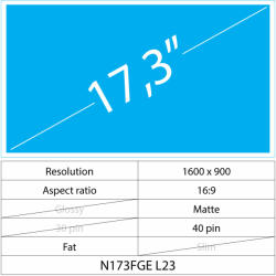 Notebook LCD 17.3 LCD Fat Mat 40 pin HD+, Matte