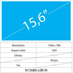 Notebook LCD 15.6 LCD Fat Mat 40 pin HD, Matte