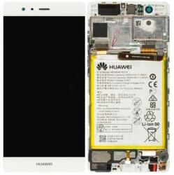 Huawei P9 - Ecran LCD + Sticlă Tactilă + Ramă + Baterie (White) - 02350RRY, 02350RKF Genuine Service Pack, White
