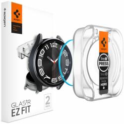 Okosóra üvegfólia - Spigen EZ FIT GLAS. tR - Samsung Galaxy Watch 6 Classic (43mm) okosórához (2db) + felhelyezést segítő - tokgalaxis
