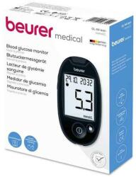 Beurer Set Glucometru Beurer Medical cu Verificare Volum Sange si Conectare Tracking App, Model 44, 10 Teste, 10 Ace Sterile, mg/dL, Negru