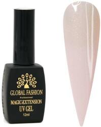 Global Fashion Gel UV pentru conastructie, Magic Extension, 12 ml, cu glitter, Nude G04