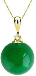 Cadouri si Perle Colier Aur cu Pandantiv Aur si Jad Malaesian de 8 mm - Cadouri si perle