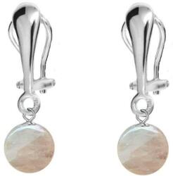 Cadouri si Perle Cercei Argint, Tip Clipsuri, cu Pietre Semipretioase Naturale de Cuart Roz de 8 mm
