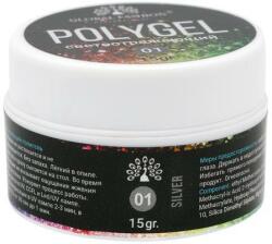 Global Fashion Polygel constructie unghii cu sclipici reflectorizant Disco Polygel 01, 15g