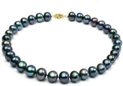 Cadouri si Perle Colier Perle Naturale Negre Mari cu Inchizatoare de Aur - Cadouri si perle