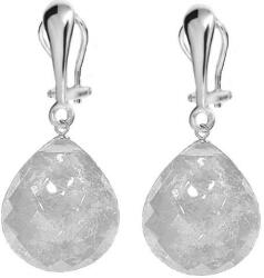 Cadouri si Perle Cercei Argint, Tip Clips, cu Pietre Semipretioase Naturale de Cuart Transparent Fatetat