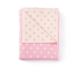 Buva Paturica tricotata Pink Cream Dots - Buva Lenjerii de pat bebelusi‎, patura bebelusi