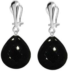 Cadouri si Perle Cercei Argint, Tip Clips, cu Pietre Semipretioase Naturale de Obsidian Fatetat