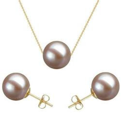 Cadouri si Perle Set Aur 14 karate cu Perle Naturale Premium Lavanda - Cadouri si perle