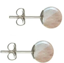 Cadouri si Perle Cercei Argint, Tip Surub, cu Pietre Semipretioase Naturale de Cuart Roz de 8 mm