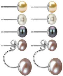 Kaskadda Cercei Double Argint si Perle Naturale, Model 8 in 1, cu Perla de Baza de Culoare Lavanda, de 9-10 mm