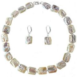 Cadouri si Perle Set Argint 925 Colier si Cercei Perle Naturale Baroque - Cadouri si perle