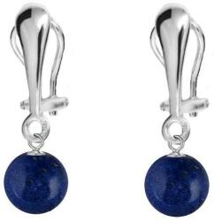 Cadouri si Perle Cercei Argint, Tip Clipsuri, cu Pietre Semipretioase Naturale de Lapis Lazuli de 8 mm