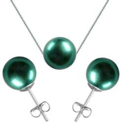 Cadouri si Perle Set Aur Alb si Perle Naturale Premium Verde Smarald - Cadouri si perle