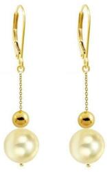 Cadouri si Perle Cercei Aur Lungi cu Perle Akoya Light Gold - Cadouri si perle