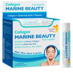 Swedish Nutra Marine Beauty - Colagen Marin Lichid Hidrolizat de Tip 1 si 3 + Acid Hialuronic + Biotina + Siliciu + Seleniu + Zinc + Vitamine - Cutie cu 20 Fiole