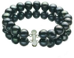Cadouri si Perle Bratara Dubla Perle Naturale Negre cu Inchizatoare de Argint - Cadouri si perle