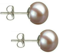 Cadouri si Perle Cercei Argint cu Perle Naturale Buton, Lavanda, de 7, 5 mm - Cadouri si perle