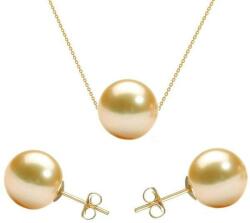 Cadouri si Perle Set Aur 14 karate cu Perle Naturale Premium Crem - Cadouri si perle
