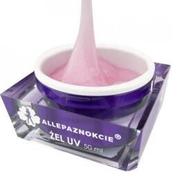 Allepaznokcie Gel UV Allepaznokcie Jelly Pink Shine Gel UV 50 ml (cu particule de sclipici)