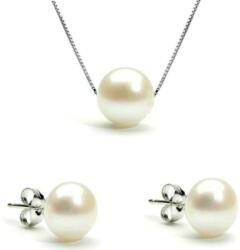 Cadouri si Perle Set Argint si Perle Naturale Albe Premium de 10 mm - Cadouri si perle