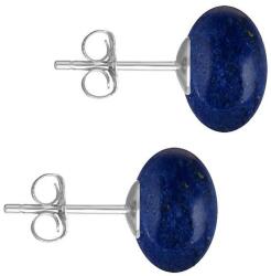 Cadouri si Perle Cercei Aur Alb de 14 karate, Tip Surub, cu Pietre Semipretioase Naturale de Lapis Lazuli de 12 mm