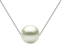 Cadouri si Perle Colier Aur Alb cu Perla Naturala Premium Alba Mare - Cadouri si perle
