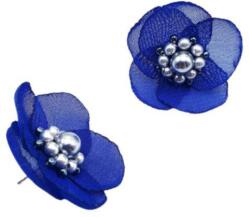 Zia Fashion Cercei mici eleganti floare culoarea albastru, handmade, Zia Fashion, Iris