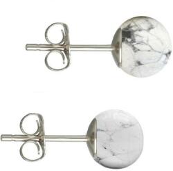 Cadouri si Perle Cercei Argint, Tip Surub, cu Pietre Semipretioase Naturale de Howlit de 8 mm
