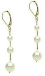 Cadouri si Perle Cercei Aur Lungi Tripli cu Perle Naturale- Cadouri si perle