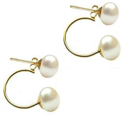 Cadouri si Perle Cercei Double de Aur de 14k cu Perle Naturale Albe de 7 mm - Cadouri si perle