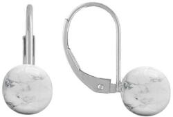 Cadouri si Perle Cercei Argint Clasici si Pietre Semipretioase Naturale de Howlit de 10 mm