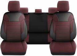 DeluxeBoss Set Huse Scaune Auto pentru Audi A1 - DeluxeBoss Classico, bancheta rabatabila fractionata, 11 piese, rosu - negru
