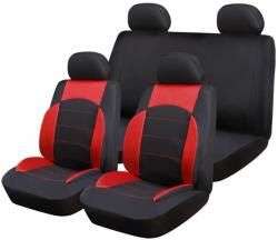 Ro Group Set Huse Scaune Auto pentru Land Rover Freelander - RoGroup Sport Line Rosu, cu fermoare pentru bancheta rabatabila, 9 bucati