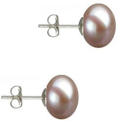 Cadouri si Perle Cercei Argint cu Perle Naturale Buton, Lavanda, de 10 mm - Cadouri si perle