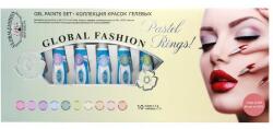 Global Fashion Set 10 gel vopsea in tub Pastel Rings, Global Fashion, 5 gr, Rainbow