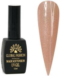 Global Fashion Gel UV pentru constructie, Magic Extension 12 ml, cu glitter, Nude 10