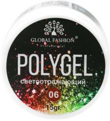 Global Fashion Polygel constructie unghii cu sclipici reflectorizant Disco Polygel 06, 15 g