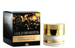 Gold Benefits Crema de Noapte Hidratanta cu Aur 24K, cu Omega 3, 6, 9 si Acid Hialuronic, pentru toate tipurile de ten, Gold Benefits, 50ml