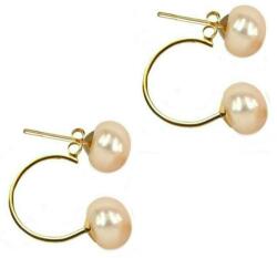 Cadouri si Perle Cercei Double de Aur de 14k cu Perle Naturale Crem de 7 mm - Cadouri si perle