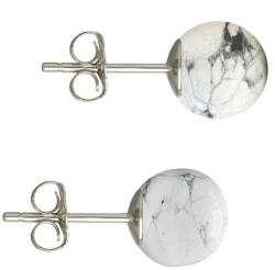 Cadouri si Perle Cercei Argint, Tip Surub, cu Pietre Semipretioase Naturale de Howlit de 10 mm