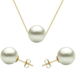 Cadouri si Perle Set Aur 14 karate cu Perle Naturale Premium Albe - Cadouri si perle