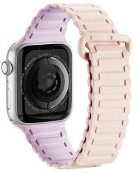 Apple Watch 1-6, SE, SE (2022) (38 / 40 mm) / Watch 7-8 (41 mm), szilikon pótszíj, mágneses zár, Dux Ducis Armor, rózsaszín/lila